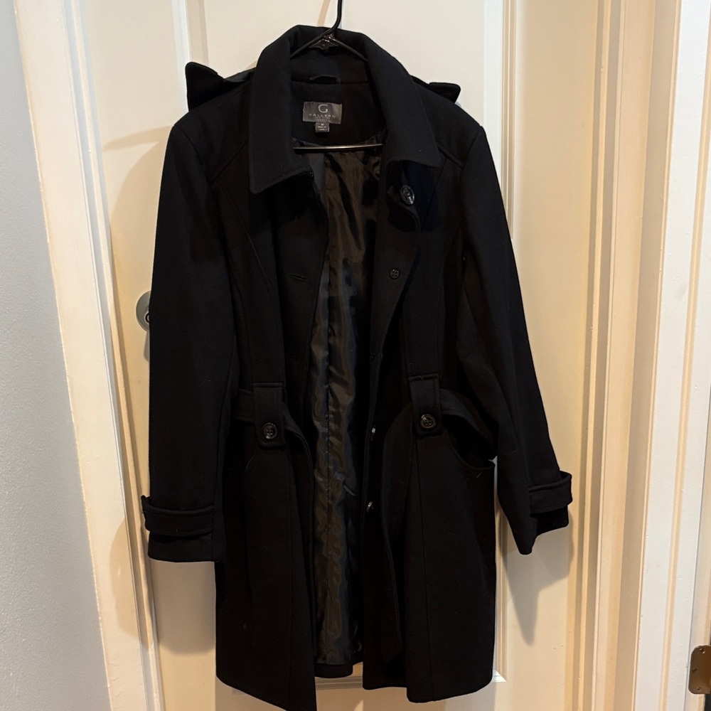 Classic Black wool Women's Trench Coat